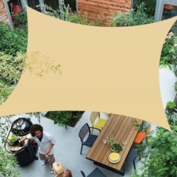 Żagiel przeciwsłoneczny wodoodporny kwadratowy Beżowy 5x5m + Linka