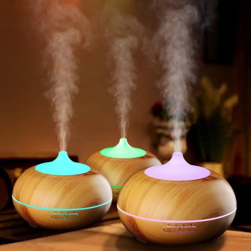 Nawilżacz powietrza z aromaterapią oświetlenie LED + Pilot