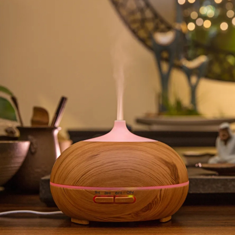 Nawilżacz powietrza z aromaterapią oświetlenie LED + Pilot