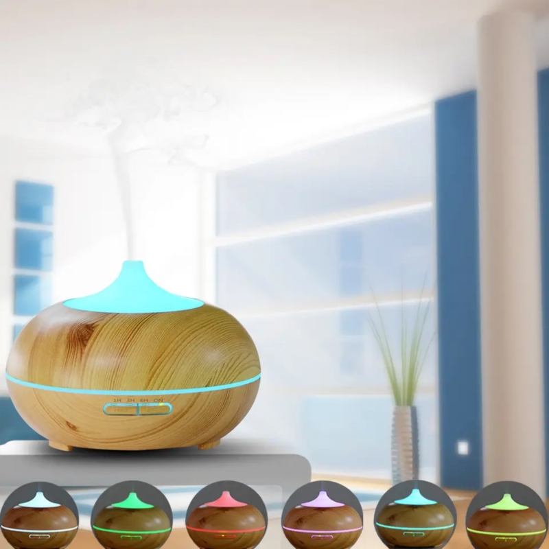 Nawilżacz powietrza z aromaterapią oświetlenie LED + Pilot