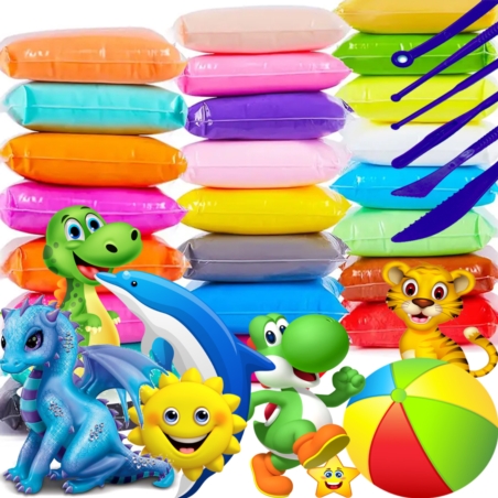 Piankolina magiczna masa plastyczna 24 sztuki + 6x Szpatułki