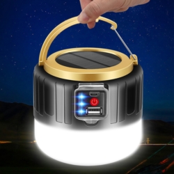 Lampa solarna kempingowa LED + Powerbank USB + Pilot