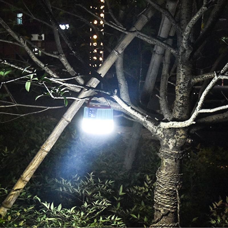 Lampa solarna kempingowa LED + Powerbank USB + Pilot