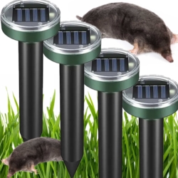 Odstraszacz na krety, gryzonie solarny okrągły zestaw 4 sztuk