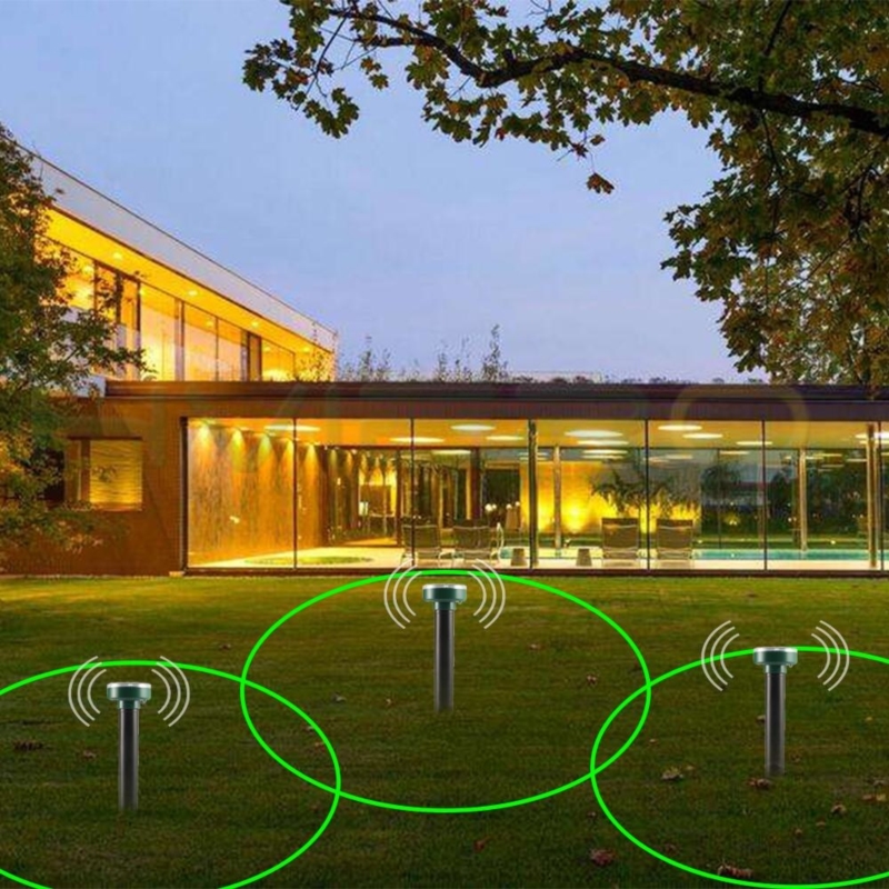 Odstraszacz na krety, gryzonie solarny okrągły zestaw 8 sztuk