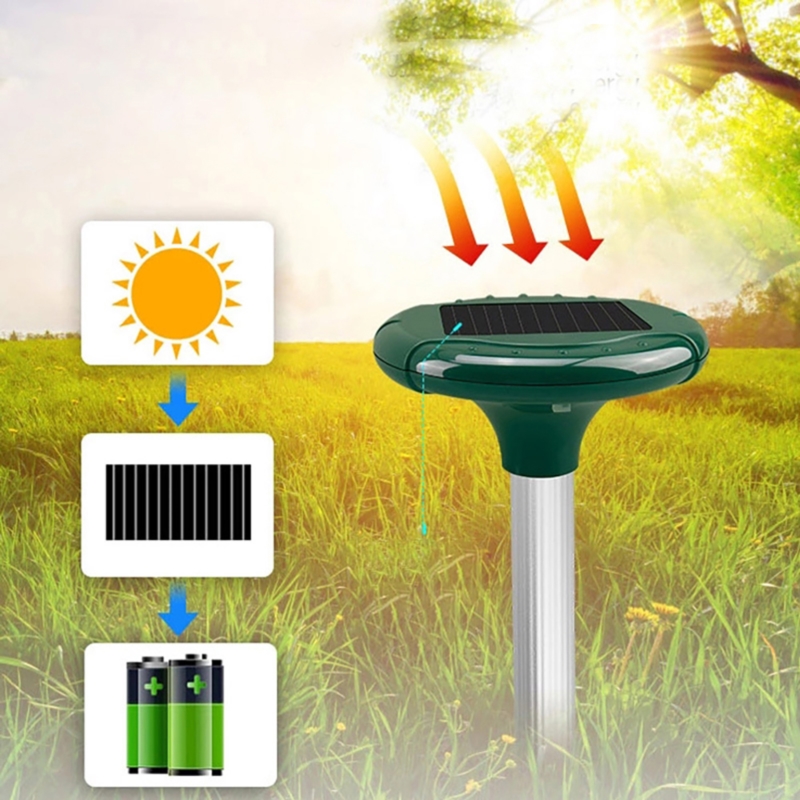 Odstraszacz na krety, gryzonie solarny okrąły zestaw 4 sztuk XXL