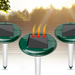 Odstraszacz na krety, gryzonie solarny okrąły zestaw 4 sztuk XXL