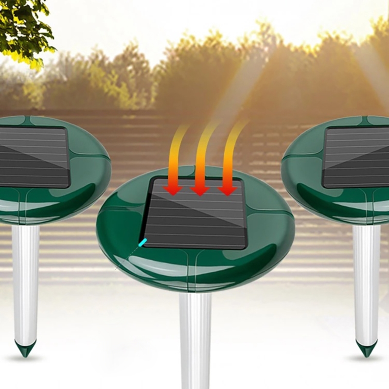Odstraszacz na krety, gryzonie solarny okrąły zestaw 4 sztuk XXL