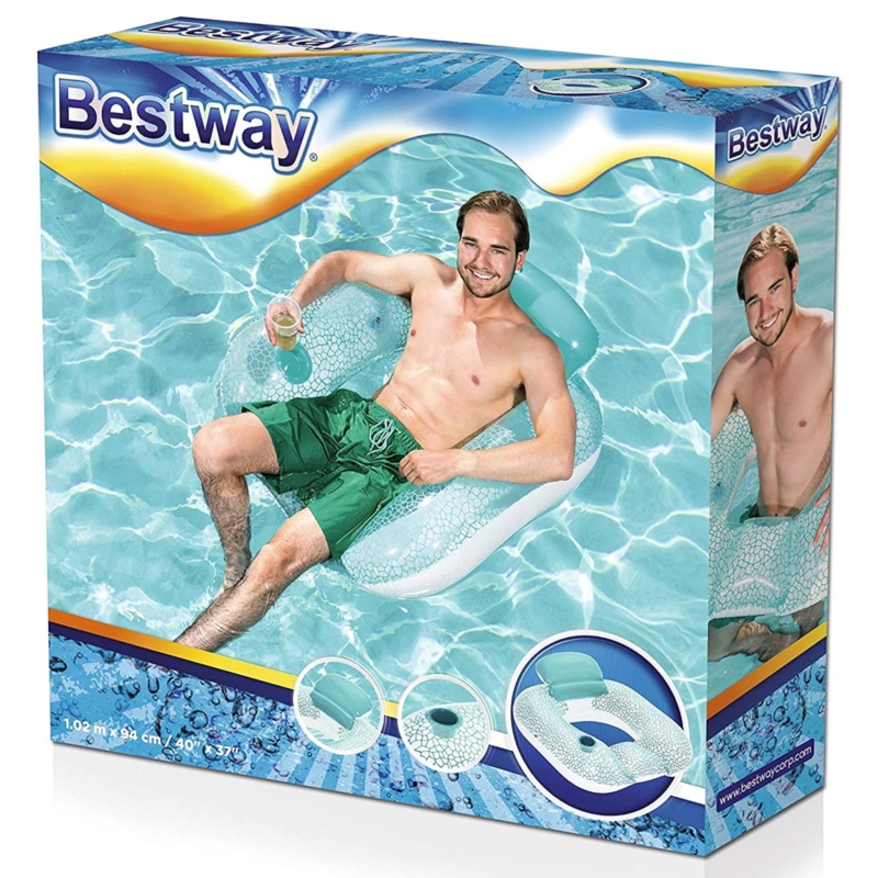 Fotel do pływania dmuchany + Cupholder BESTWAY