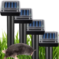 Odstraszacz na krety, gryzonie solarny kwadratowy zestaw 4 sztuk
