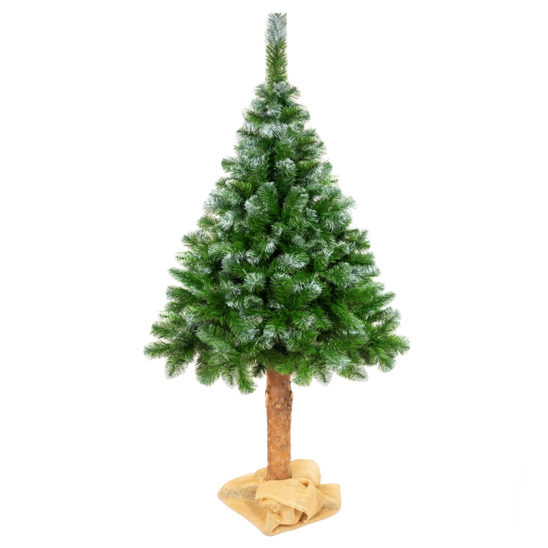 Choinka sztuczna na pniu Sosna diamentowa 160cm + Worek jutowy