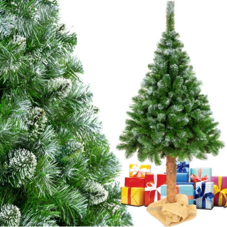 Choinka sztuczna na pniu Sosna diamentowa 220cm + Worek jutowy