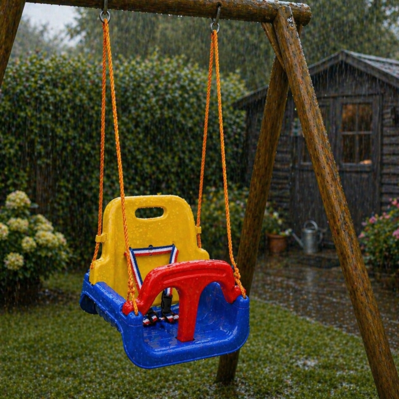 Huśtawka ogrodowa dla dzieci z oparciem