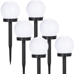 Lampa solarna gruntowa Kula świetlna LED 10cm 6sztuki