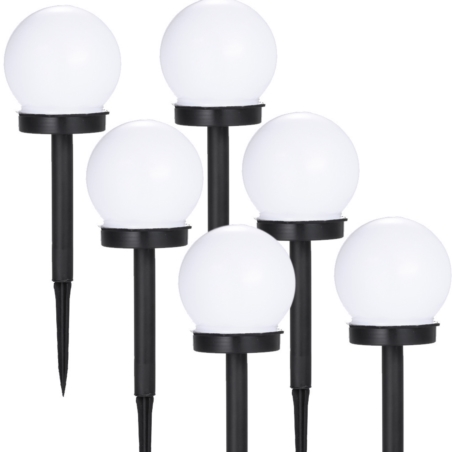 Lampa solarna gruntowa Kula świetlna LED 10cm 6sztuki
