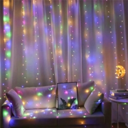 Kurtyna świetlna druciki LED w formie Zasłon Świetlnych 300LED Multikolor