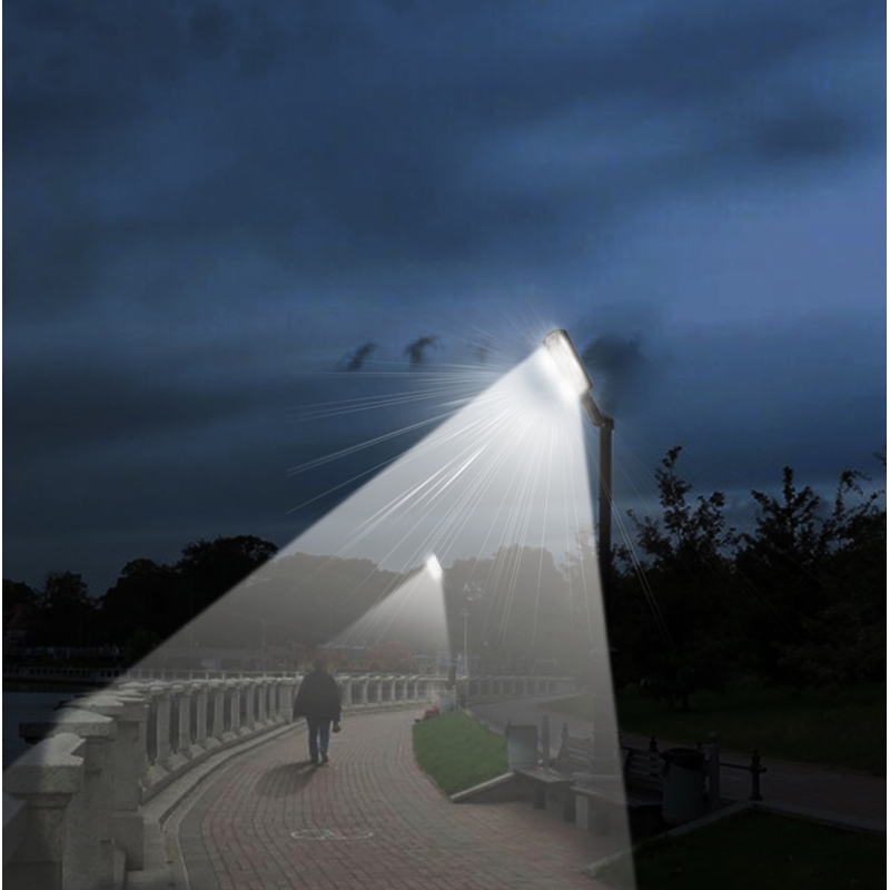 Lampa LED zewnętrzna solarna z czujnikiem zmierzchu + Pilot