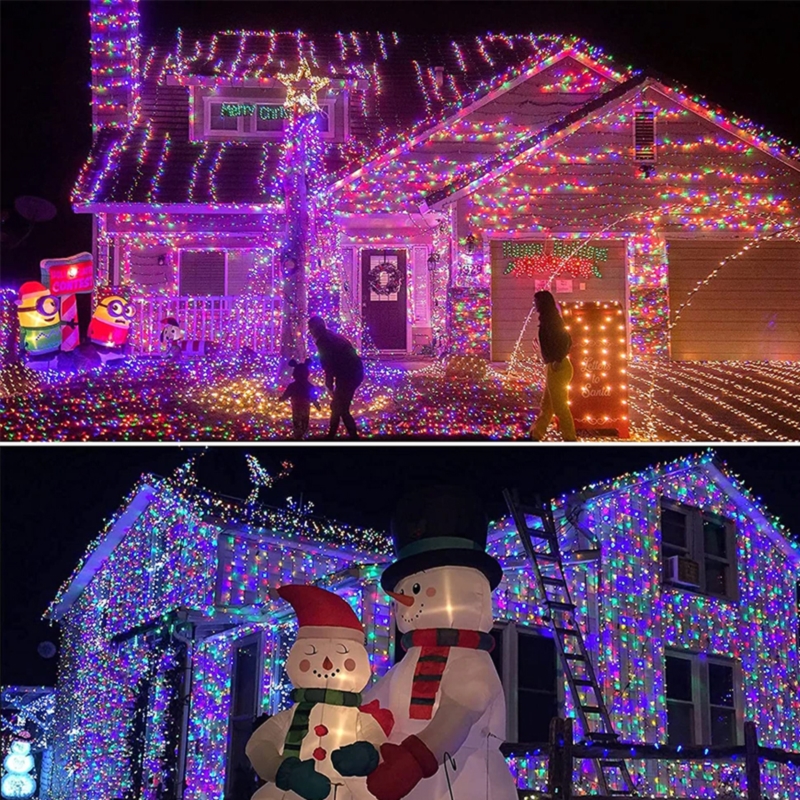 Lampki choinkowe świąteczne 200LED 12m IP44 Wielokolorowe