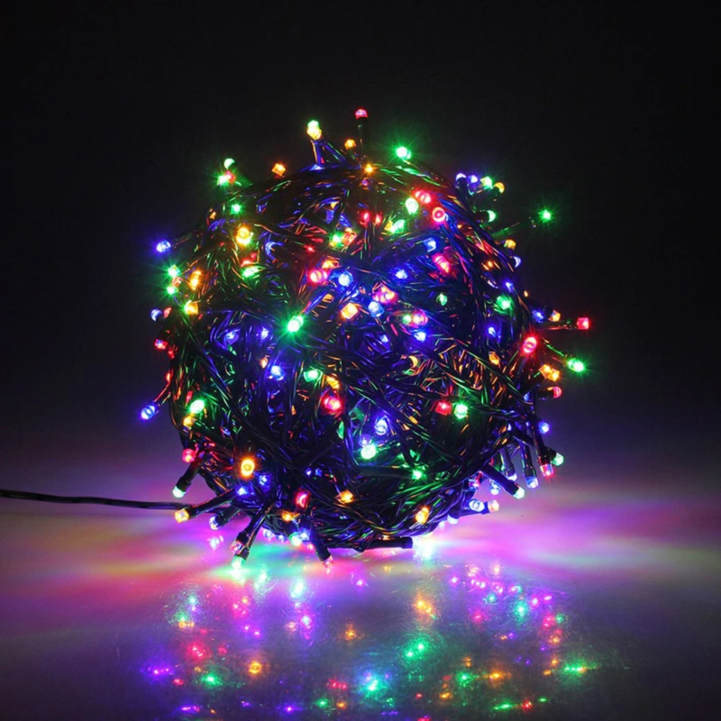 Lampki choinkowe świąteczne 200LED 12m IP44 Wielokolorowe