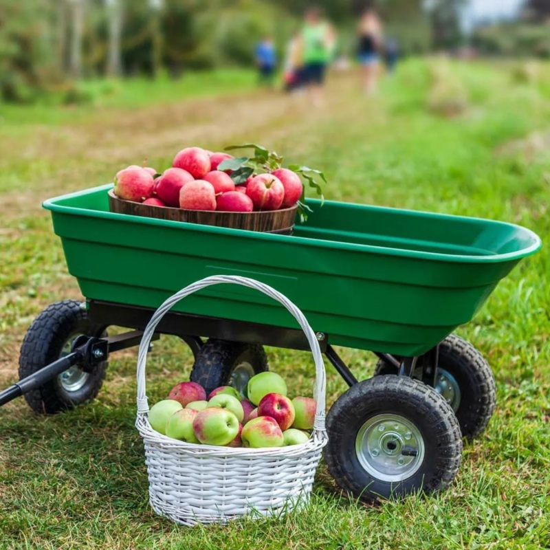Wózek transportowy ogrodowy przyczepka z funkcją wywrotki 75L 300kg