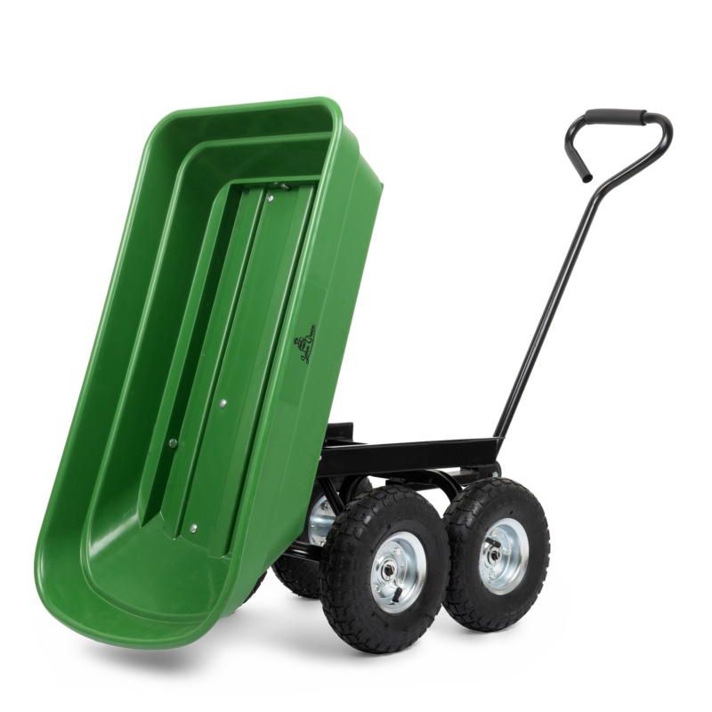 Wózek transportowy ogrodowy przyczepka z funkcją wywrotki 75L 300kg
