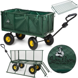 Wózek transportowy ogrodowy z opuszczanymi burtami 205L 300kg + Wkład + Tacka