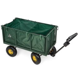 Wózek transportowy ogrodowy z opuszczanymi burtami 205L 300kg + Wkład + Tacka