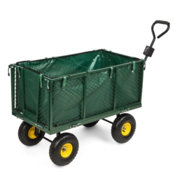 Wózek transportowy ogrodowy z opuszczanymi burtami 205L 300kg + Wkład + Tacka