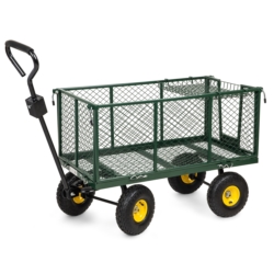 Wózek transportowy ogrodowy z opuszczanymi burtami 205L 300kg + Wkład + Tacka