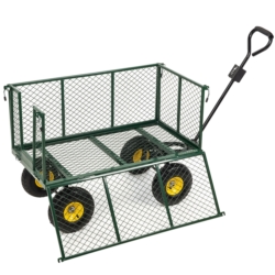 Wózek transportowy ogrodowy z opuszczanymi burtami 205L 300kg + Wkład + Tacka