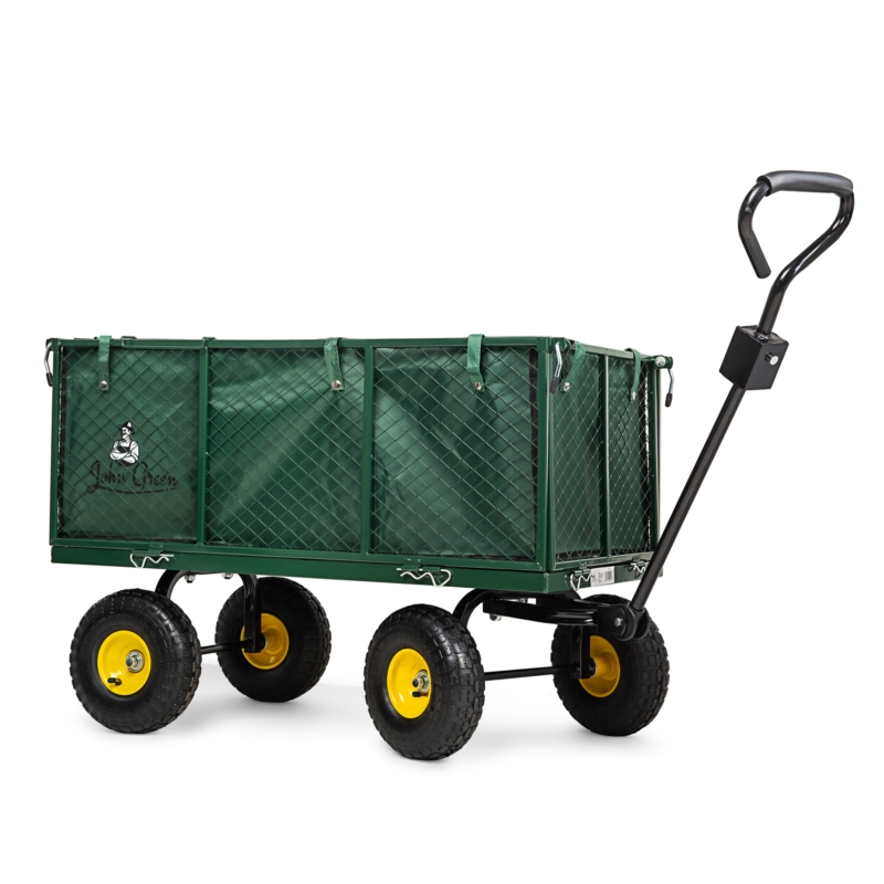 Wózek transportowy ogrodowy z opuszczanymi burtami 205L 300kg + Wkład + Tacka