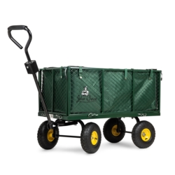Wózek transportowy ogrodowy z opuszczanymi burtami 205L 300kg + Wkład + Tacka
