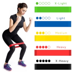 Zestaw 5 taśm gum lateksowych do ćwiczeń fitness + woreczek