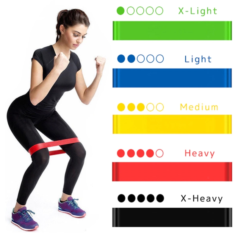 Zestaw 5 taśm gum lateksowych do ćwiczeń fitness + woreczek