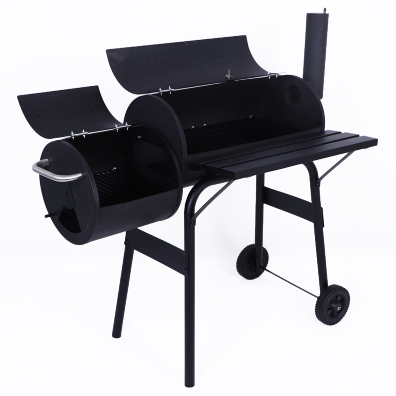 Grill węglowy ogrodowy z pokrywą z wędzarnią + Mata teflonowa