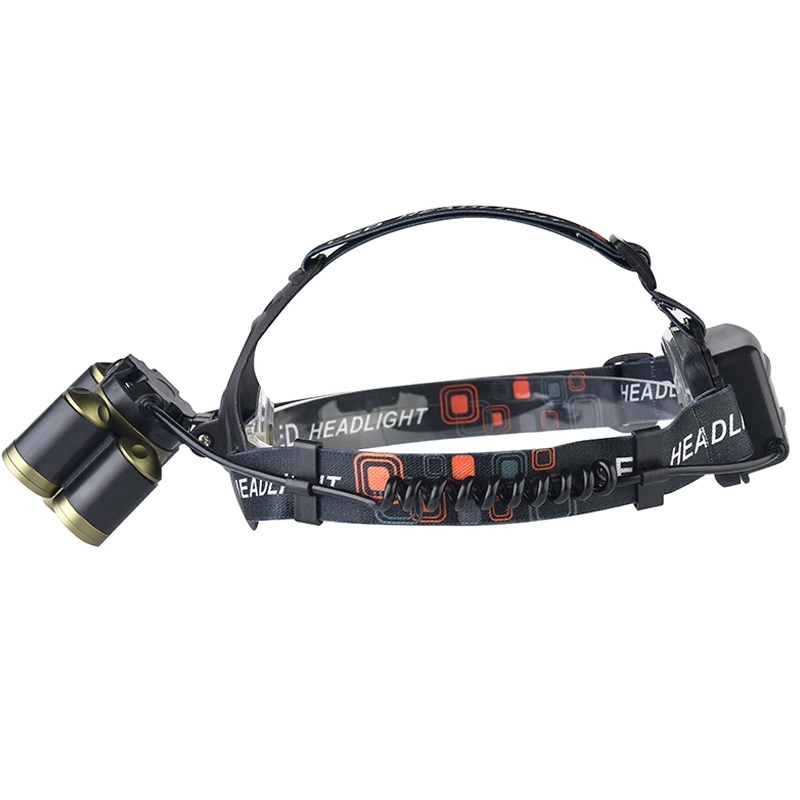 Latarka czołowa 5x LED akumulatorowa z czerwonym światłem z tyłu