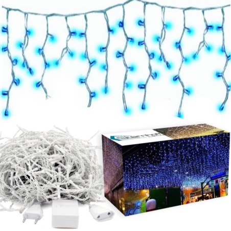 Sople lampki zewnętrzne 200LED 7,5m IP44 Niebieski