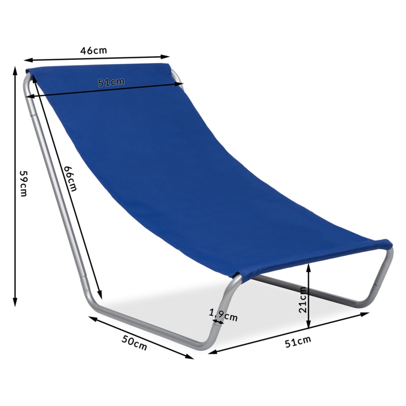 Leżak plażowy fotel ogrodowy składany Niebieski + Torba