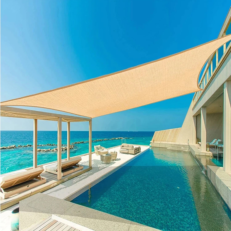 Żagiel przeciwsłoneczny wodoodporny kwadratowy Beżowy 3x3m + Linka