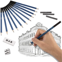 Zestaw przyborów do rysowania 32 elementów + Etui