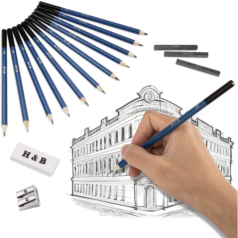 Zestaw przyborów do rysowania 32 elementów + Etui
