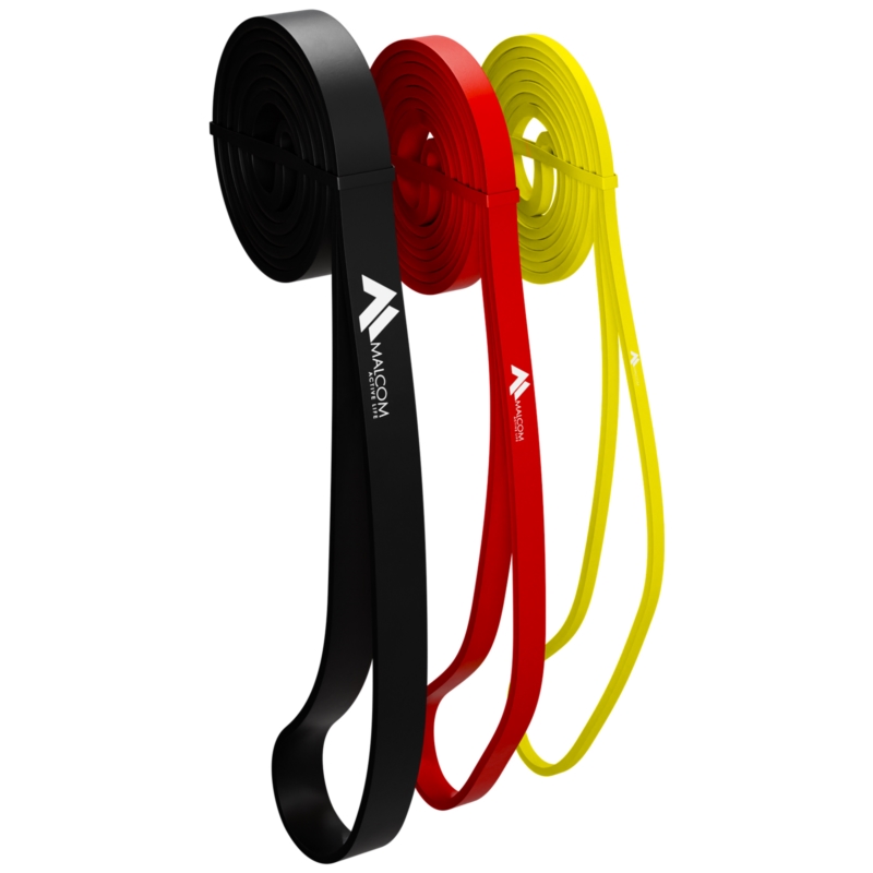 Zestaw 3 gum oporowych do ćwiczeń gumy oporowe Powerband 1-17kg + Worek