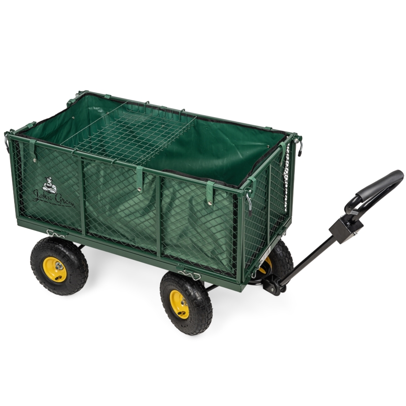 Wózek transportowy ogrodowy z opuszczanymi burtami 205L 300kg + Wkład + Tacka