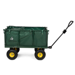 Wózek transportowy ogrodowy z opuszczanymi burtami 205L 300kg + Wkład + Tacka