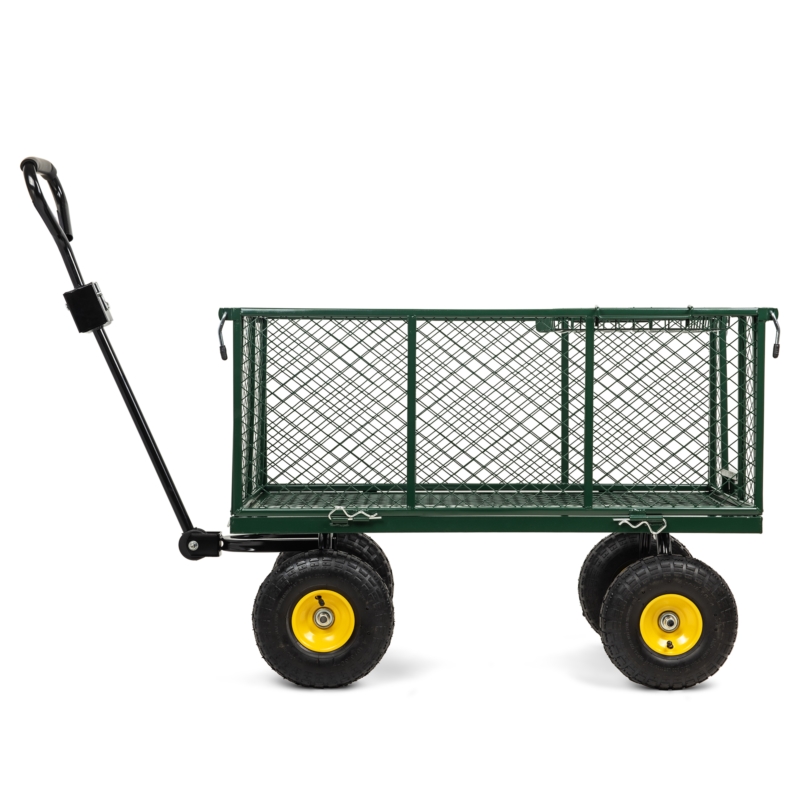 Wózek transportowy ogrodowy z opuszczanymi burtami 205L 300kg + Wkład + Tacka