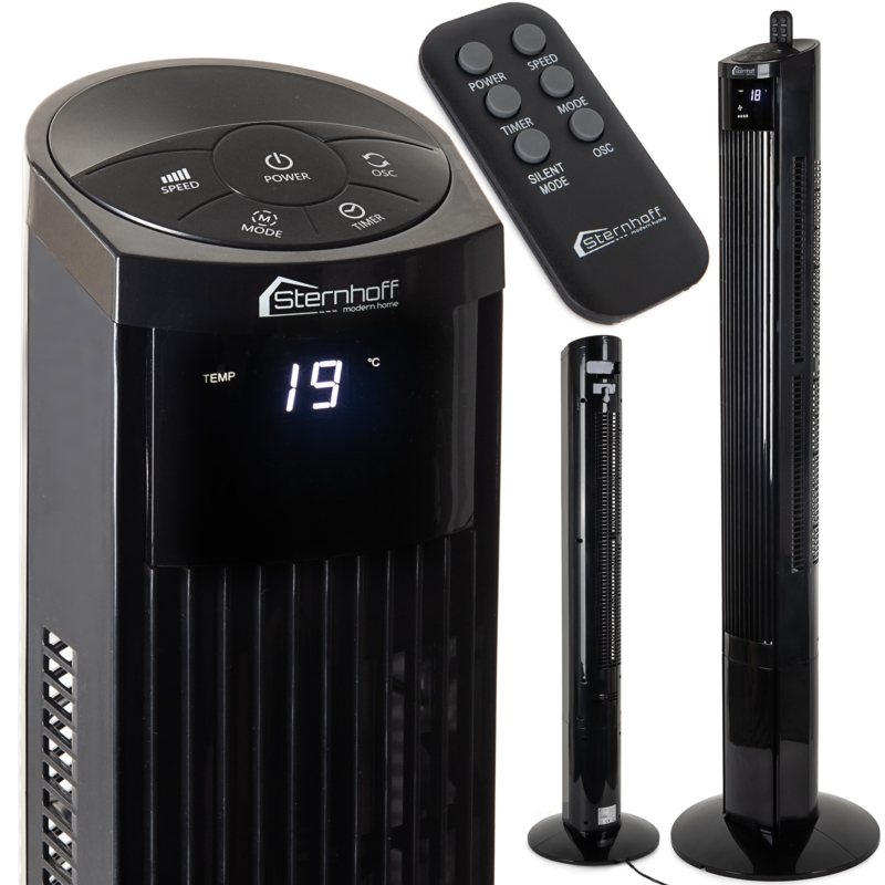 Wentylator kolumnowy z oscylacją 120W LED + Pilot