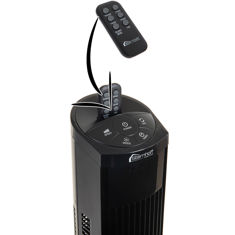 Wentylator kolumnowy z oscylacją 120W LED + Pilot