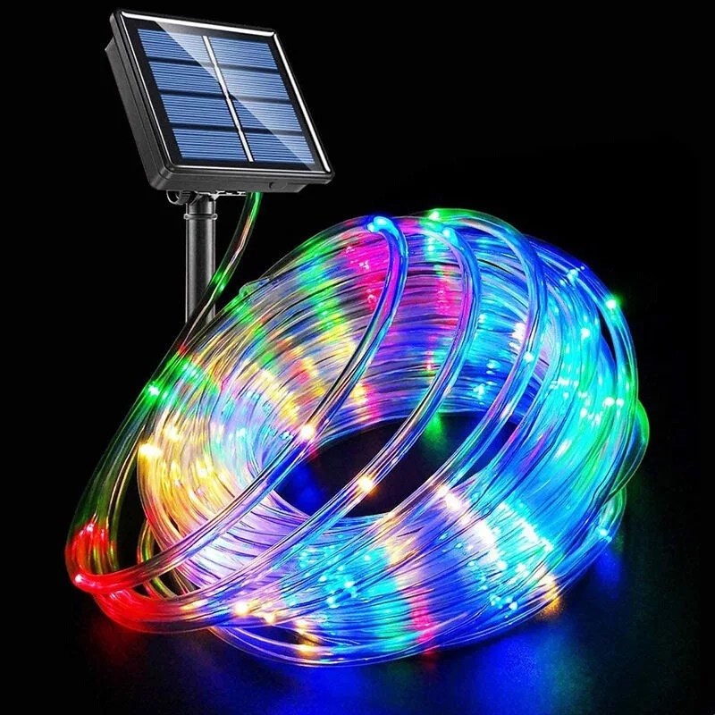 Wąż świetlny zewnętrzny IP44 solarny Wielokolorowy 32m + Czujnik zmierzchu