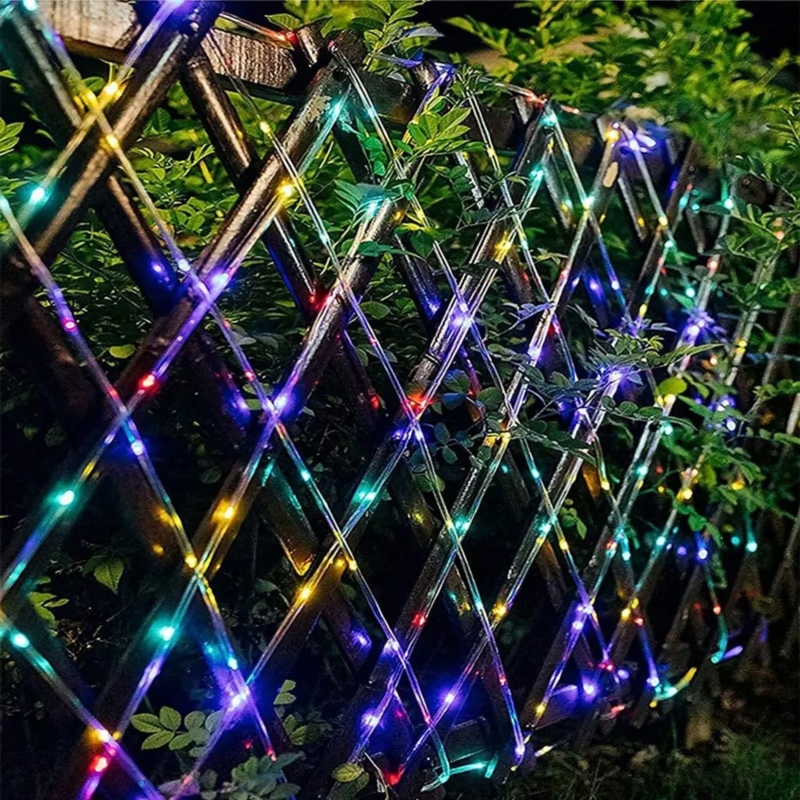 Wąż świetlny zewnętrzny IP44 solarny Wielokolorowy 32m + Czujnik zmierzchu