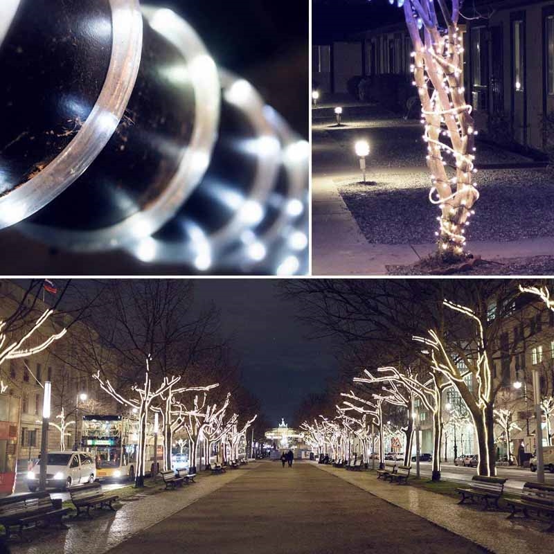 Wąż świetlny zewnętrzny IP44 10m 240LED Biały Zimny